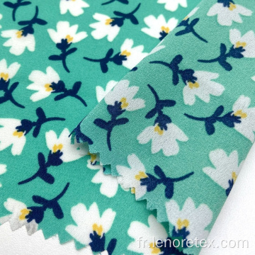 Crêpe en mousse tissée en polyester petit tissu imprimé floral